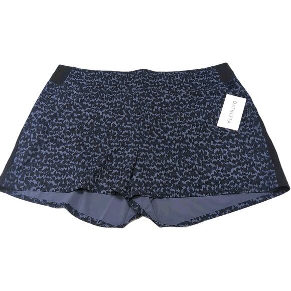 Athleta Brooklyn Shorts Womens Plus Size 22 Black Gray Print Pockets NEW NWT - Picture 1 of 13